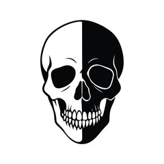half realistic half colorful graffiti skull vector art silhouette