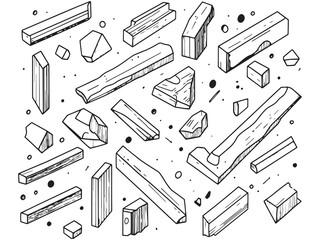 Obraz premium Simple Line Art of Wall Scraper Construction Equipment