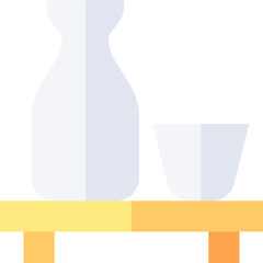 Sake illustration on a white background     