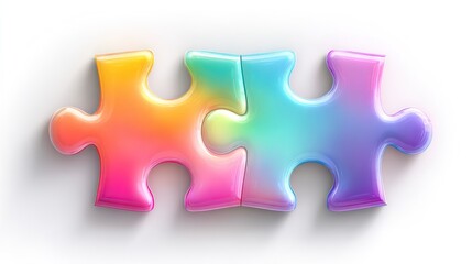 Obraz premium Vibrant Gradient Puzzle Pieces Interlocking in Harmony for Creativity and Design