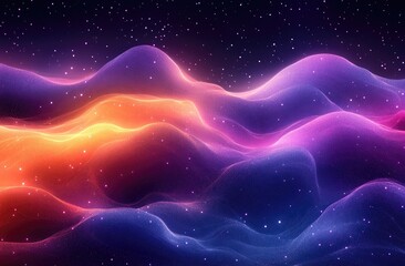 Obraz premium Abstract digital landscape with vibrant colors and glowing textures.