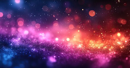 Obraz premium Colorful abstract background with glowing particles.