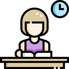 studying illustration on a white background     