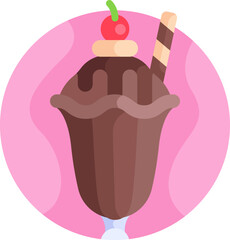 sundae illustration on a white background     