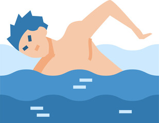 swim illustration on a white background     