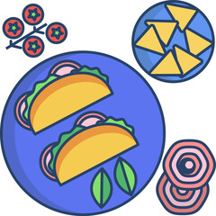 tacos (2) illustration on a white background     