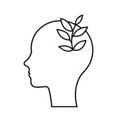 head plant growing from brain knowledge grow vector art silhouette