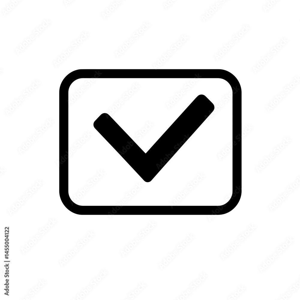 Fototapete Minimalist checkbox unchecked icon depicted in a single line design suitable for digital applications and user interfaces