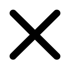 Obraz premium Minimalist single line close icon designed for simple user interface applications and graphic design projects