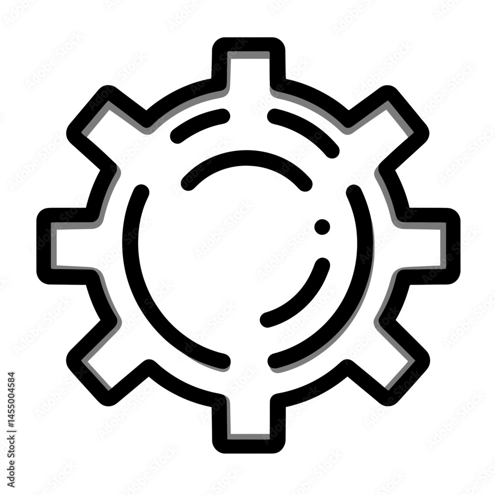 Poster minimalist settings icon designed with a single line and a clear 2d style for digital interface appl