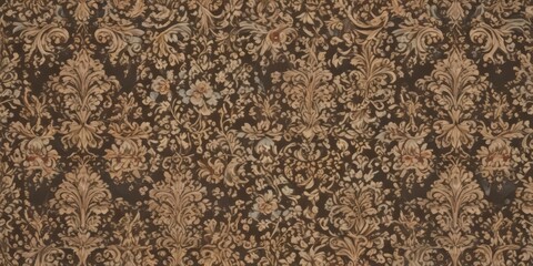 Intricate damask pattern, elegant floral swirls, seamless repeat , digital art, baroque, home decor
