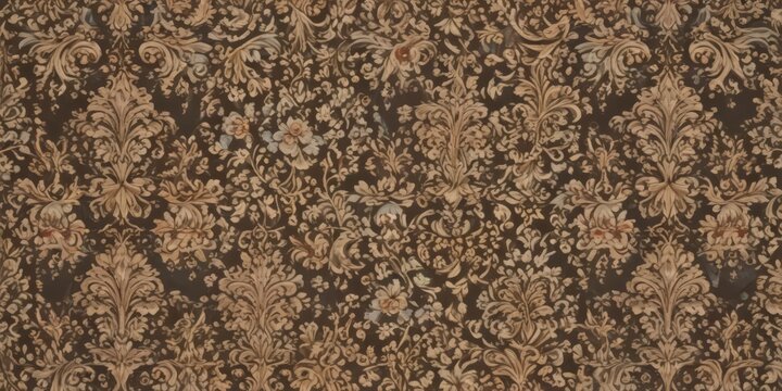 Intricate damask pattern, elegant floral swirls, seamless repeat ,  digital art,  baroque,  home decor