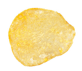 One tasty potato chip isolated on white