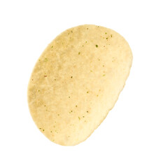One tasty potato chip isolated on white