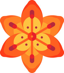 tiger lily illustration on a white background    