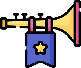 trumpet illustration on a white background     