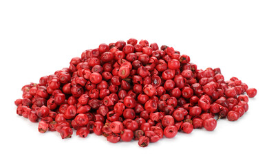Pile of aromatic peppercorns isolated on white