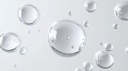 Transparent bubbles on light-gray background with nested smaller bubbles.