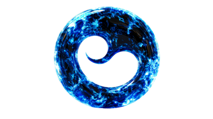 Abstract Glowing Circle Formation on Black, cut out transparent