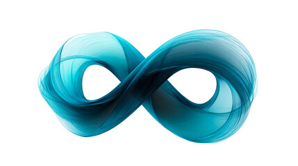 Fototapeta premium Aqua Infinity Symbol on Black, Flowing Lines, Shape, Form, «, cut out transparent