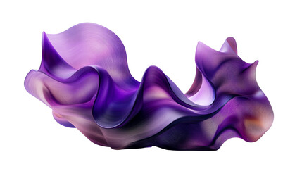 Abstract rippled form with purple texture and gradient fill, cut out transparent