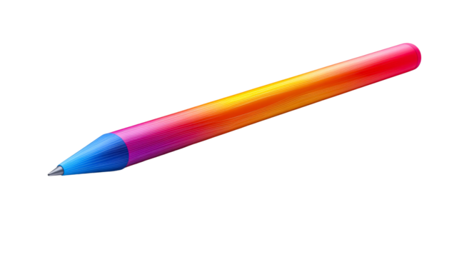 Stylus with gradient colors, rendering tool for gadget, «, cut out transparent