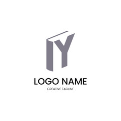 logo with a combination of books with the letter Y