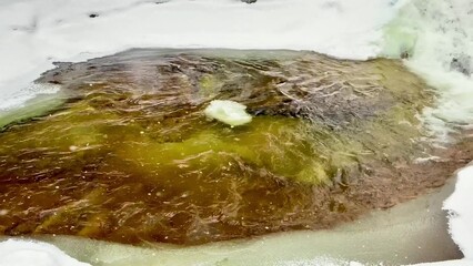 The Mysterious Flowing Water That Beautifully Flows Through Ice in Natures Landscape