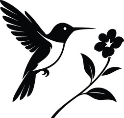 Elegant hummingbird nature theme, Flying bird design clean shape