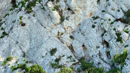 Stunning and breathtaking Rocky Landscape with Lush Greenery and a Clear Blue Sky above