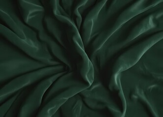Obraz premium Deep green velvet, rich texture, dimensional surface, plush, green, folds