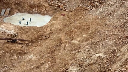 A picturesque and scenic construction site that overlooks serene and tranquil blue waters
