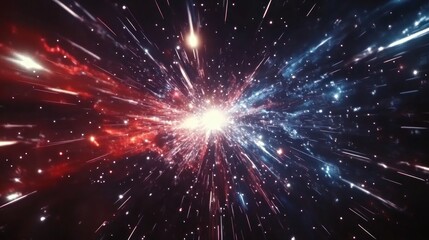 Naklejka premium Hyperspace jump, stars, nebula, cosmic travel, science fiction background