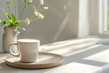 vintage home office, vintage desk and pastel colors create a cozy, peaceful home office sunlight streaming in completes the serene scene