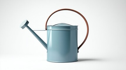 Gardening Tool Modern Light Blue Watering Can with Brown Handle for Plants and Gardens