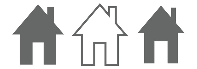 Minimalist House Icon with Roof