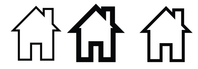 House Black and White Round Icon