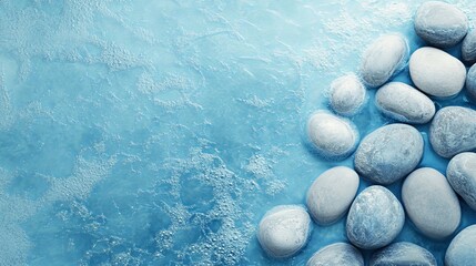 Serene blue water spa stones smooth zen relaxation background grey calm cool aqua peace image style
