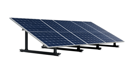 Isolated solar array for electricity generation, renewable source, cut out transparent