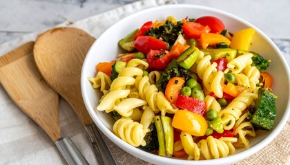 Delicious Vegetarian Pasta Salad Recipe with Colorful Vegetables