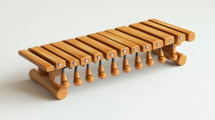 Wooden Xylophone Instrument with Detailed Craftsmanship and Musical Notes Ideal for Music Educ