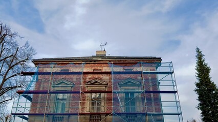This is a Historic Building undergoing Renovation and is currently surrounded by Scaffolding
