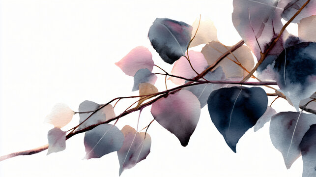 A watercolor typification capturing delicate botanical dish evoking equanimity and serenity.
