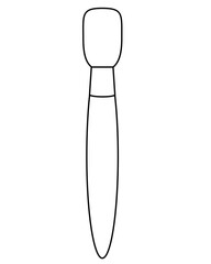 Paintbrush, art tool - vector linear picture for coloring book, logo or pictogram. Outline. Brush flat artistic, stationery sign or icon.	