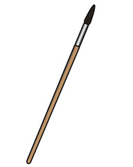Paintbrush, art tool - vector full color picture. Art brush, stationery.	