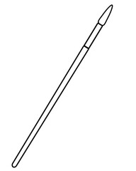 Paintbrush, art tool - vector linear picture for coloring. Outline. Brush element for coloring book	