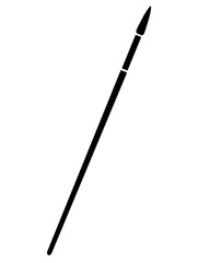 Paintbrush, art tool - vector silhouette picture for logo or pictogram. Brush art, stationery sign or icon.