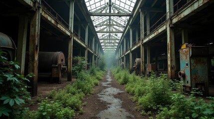 Obraz premium Rust and Remnants: The Haunting Beauty of Abandoned Industry