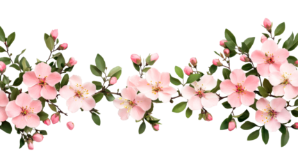 Delicate pink peach blossom floral arrangement, isolated on black «, cut out transparent"