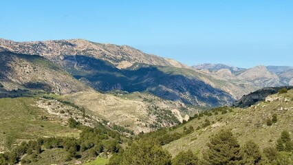 Majestic Mountain Landscapes Under a Clear Blue Sky Provide Pure Bliss and Tranquility